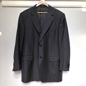 Canali Super 120's Gray Pinstripe Sport Coat Mens 46L Worsted Wool Blazer Jacket